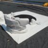 jeu de sumos en mousse et bâche PVC, Bonhomme de neige, avec accessoires