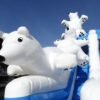 Structure gonflable de la gamme Polaire, le toboggan gonflable Ours Polaire en 3D est idéal pour les fêtes de fin d'année mais aussi pour toute l'année ! Fabrication européenne Lukylud.