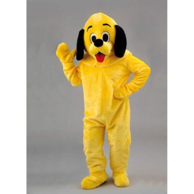mascotte chien jaune