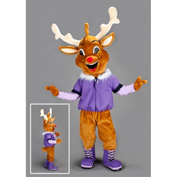 Costume peluche de qualité ou mascotte pour se déguiser en cerf.