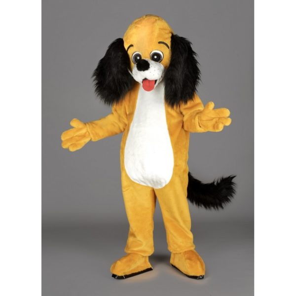 Costume peluche de qualité ou mascotte pour se déguiser en chien cocker.
