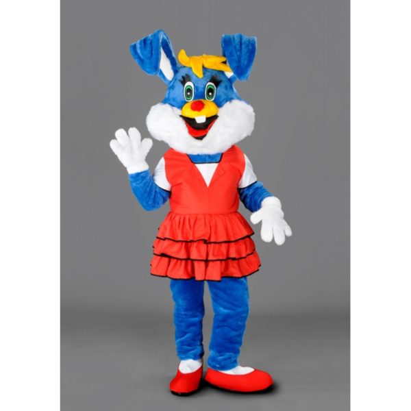 Costume peluche de qualité ou mascotte pour se déguiser en lapine cartoons.