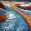 Toboggan gonflable pataugeoire aquamundo lagon avec glisse.