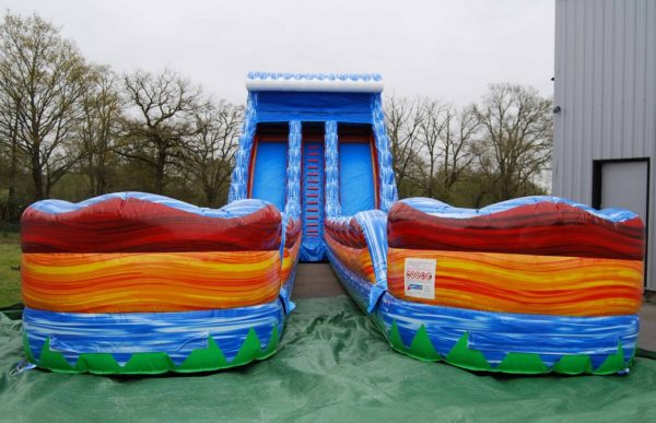 Toboggan gonflable aquatique vague géante