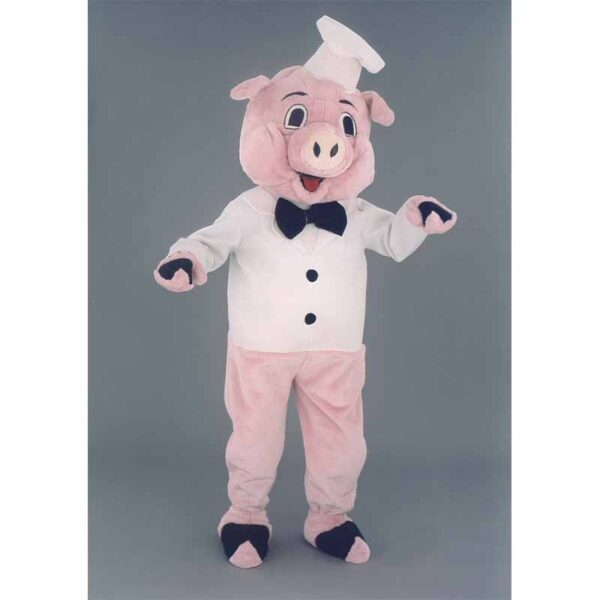 Mascotte cochon cuisinier, un déguisement vraiment unique.