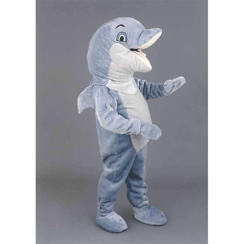 Mascotte dauphin, un déguisement en peluche de qualité.