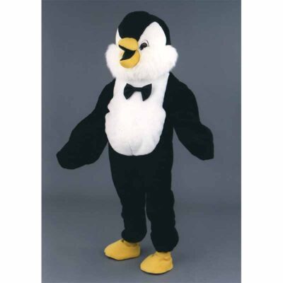 Mascotte pingouin très élégant.