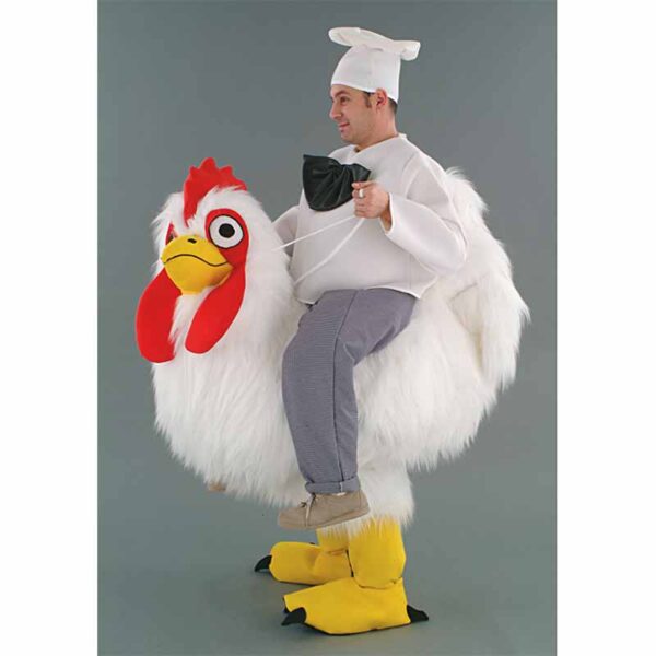 Mascotte poule cuisinier, déguisement original.