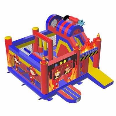 Combo gonflable pompiers, une aire de jeux multiples.