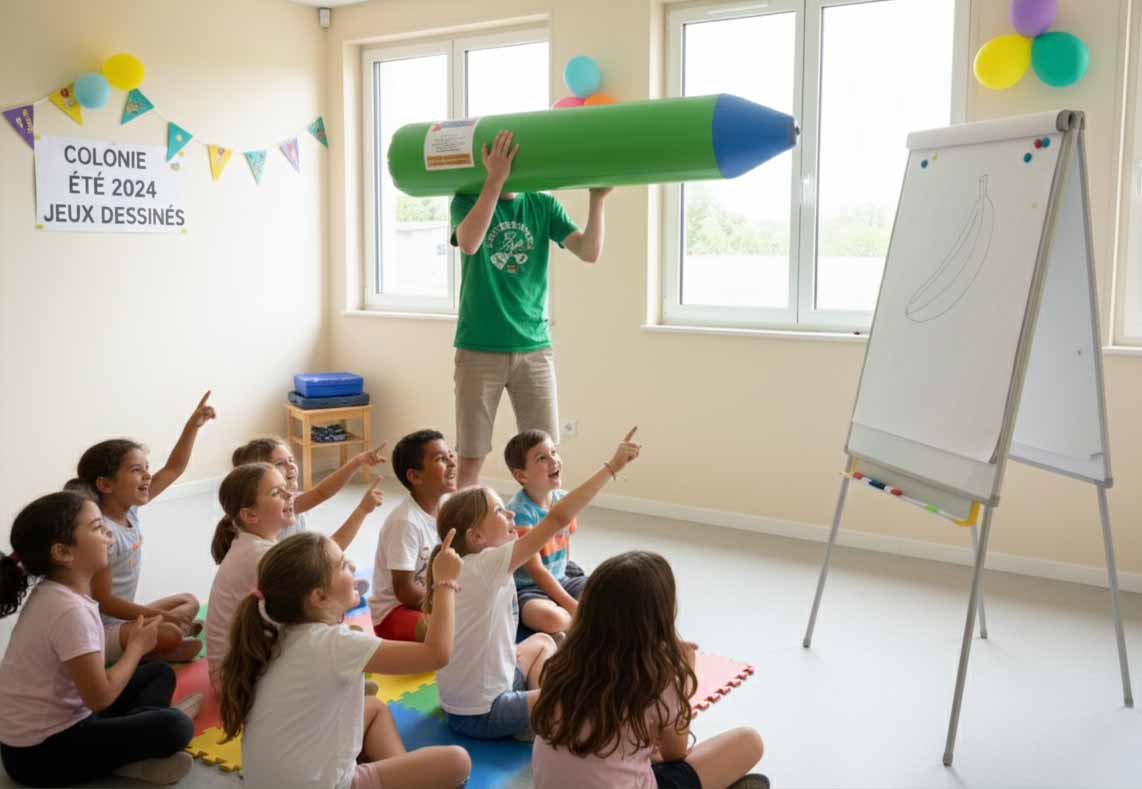 Crayon gonflable géant.