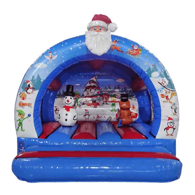 Château gonflable jeux Père Noël pour les professionnels, avec bonhomme de neige et reine