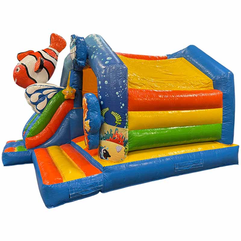Château gonflable occasion poisson toboggan