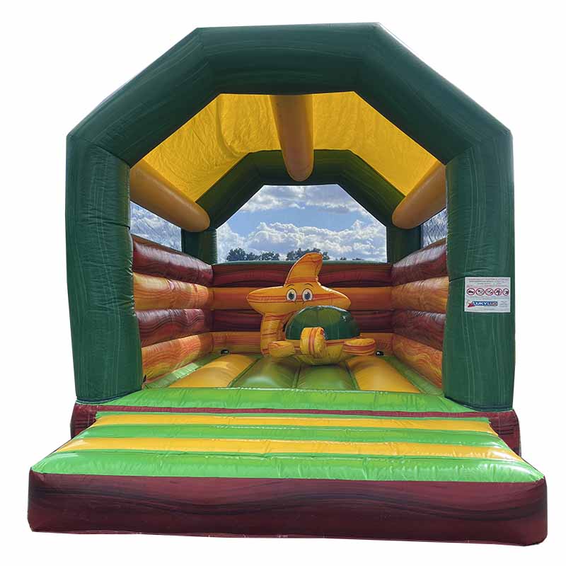 Château gonflable occasion tortue avec des obstacles de jeu